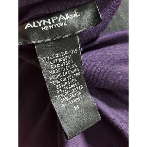 Alyn Paige Womens Purple Polyester Cowl Neck Cap Sleeve Knee Length Dress Size M - Picture 9 of 10